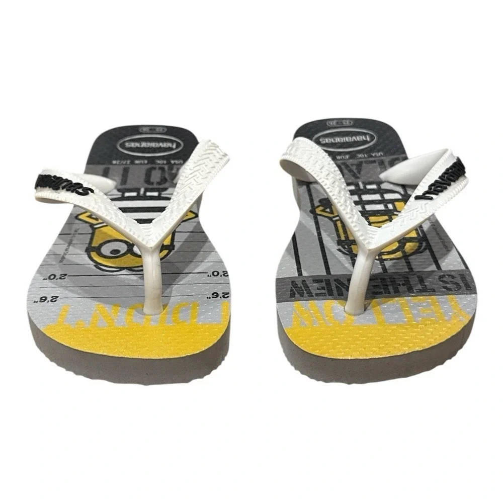 Havaianas Toddler Unisex Flip Flops The Minions Jail Outfit‎ Gray Slippers Sz 10